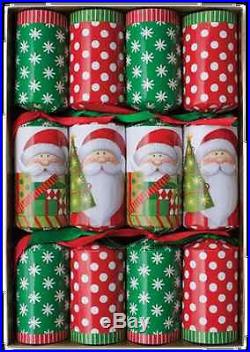 Christmas Crackers Luxury Christmas Party Crackers Xmas Poppers Santa 8 Pc