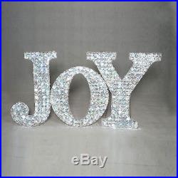 Christmas Crystal-Beaded Twinkling LED Sign (Joy) Indoor Yard Outdoor Decoration