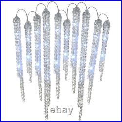 Christmas Crystal Icicles with Cool White LED Lights