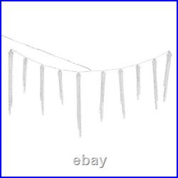 Christmas Crystal Icicles with Cool White LED Lights