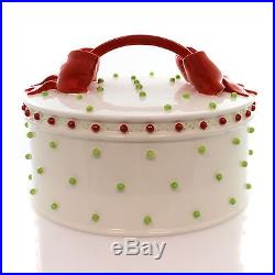 Christmas DRESSED UP CAKE DOME Ceramic Christmas Patience Brewster 830594