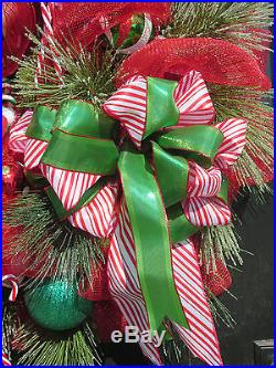 Christmas Deco Mesh Wreath Christmas Door Wreath Elf Wreath Christmas Wreath