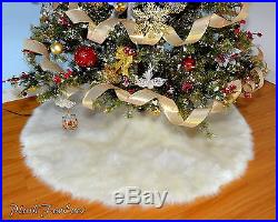 Christmas Decor Luxury Faux Fur Round Shape Tree Skirt Fake Fur Flokati Plush