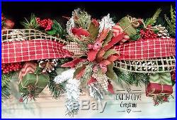 Christmas Decorated Mantel Garland Holiday Swag Country Charm