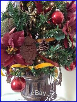 Christmas Decorated Pre-lit 4' Potted Urn Tree Angel From Above