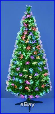 Christmas Decoration 150cm Fibre Optic Color changing Starburst Green Xmas Tree