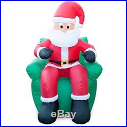 Christmas Decorations Inflatable Santa Claus w Chair Xmas Outdoor Home Decor