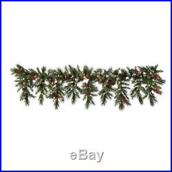 Christmas Decorations Pre-Lit Cascading Garland LED Lights Holiday Decor Trimmed