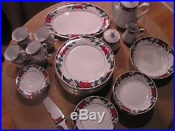 Christmas Dishes-46 Piece Set-8 Place Settings-by Tieshan Deck The Halls