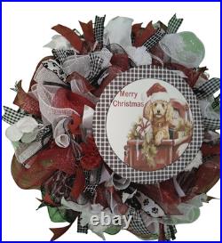 Christmas Dog Wreath, Farmhouse Dog Christmas Wreath, Red Truck Holiday Wreath Christmas Dog Wreath, Farmhouse Dog Christmas Wreath, Red Truck Holiday Wreath