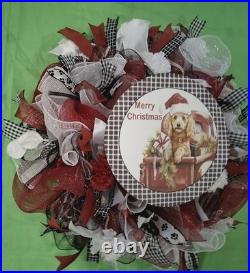 Christmas Dog Wreath, Farmhouse Dog Christmas Wreath, Red Truck Holiday Wreath Christmas Dog Wreath, Farmhouse Dog Christmas Wreath, Red Truck Holiday Wreath