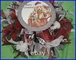 Christmas Dog Wreath, Farmhouse Dog Christmas Wreath, Red Truck Holiday Wreath Christmas Dog Wreath, Farmhouse Dog Christmas Wreath, Red Truck Holiday Wreath