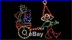 Christmas Elf with Ornament Cart Outdoor LED Lighted Decoration Steel Wireframe