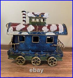 Christmas Express Vintage Stocking Holder Merry Christmas Caboose Train Used