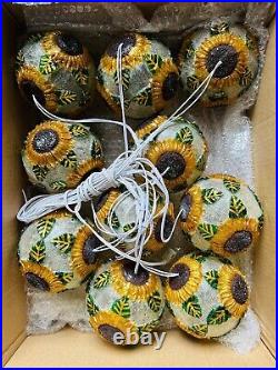 Christmas Fiver Balls Sunflower String Lights 10pcs Set with Bulb US Seller