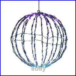 Christmas Foldable Metal Hanging Sphere Lights Outdoor Display Ball Lights