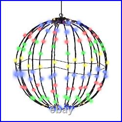 Christmas Foldable Metal Hanging Sphere Lights Outdoor Display Ball Lights