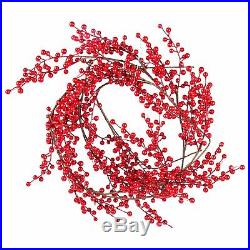 Christmas Garland Home Decoration With Red Berries (1.5m) Festive Berry Tree