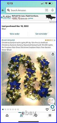 Christmas Garland with lights 9ft
