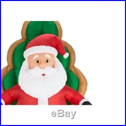 Christmas Gemmy 10 ft Photo with Santa in Chair withElf & Bag of gifts Inflatable