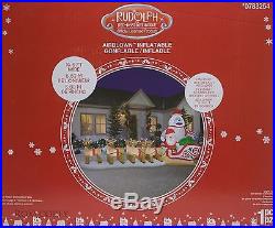 Christmas Gemmy 16.5 Ft Wide Rudolph Santa Sleigh Airblown Inflatable NIB
