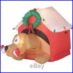 Christmas Gemmy 4 ft Animated Dog withCandy Cane Bone Airblown Inflatable NIB
