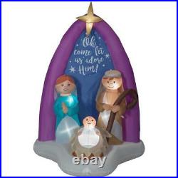 Christmas Gemmy 6 ft Lighted Nativity Scene Mary Joseph Baby Jesus Inflatable