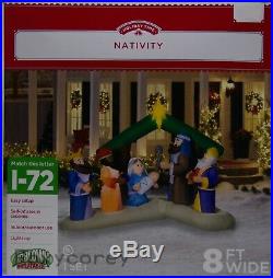 Christmas Gemmy 8 ft Nativity Holy Family Wise Men Scene Airblown Inflatable