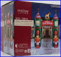 Christmas Gemmy Holiday Living 12 ft Lighted Toy Stop Archway Inflatable NIB