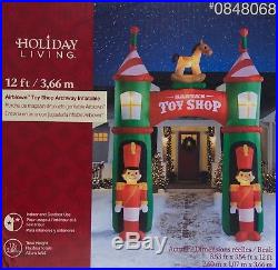Christmas Gemmy Holiday Living 12 ft Lighted Toy Stop Archway Inflatable NIB