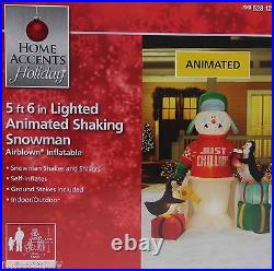 Christmas Gemmy Home Accents 5 ft 6 in Animated Shaking Snowman Inflatable
