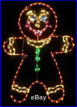 Christmas Gingerbread Boy Holiday Outdoor LED Lighted Decoration Steel Wireframe