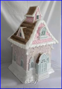 Christmas Gingerbread Holiday House Pastel Collectible Pink And Blue 26in Tall Christmas Gingerbread Holiday House Pastel Collectible Pink And Blue 26in Tall
