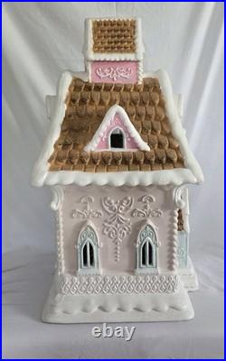 Christmas Gingerbread Holiday House Pastel Collectible Pink And Blue 26in Tall Christmas Gingerbread Holiday House Pastel Collectible Pink And Blue 26in Tall
