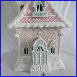 Christmas Gingerbread Holiday House Pastel Collectible Pink And Blue 26in Tall Christmas Gingerbread Holiday House Pastel Collectible Pink And Blue 26in Tall