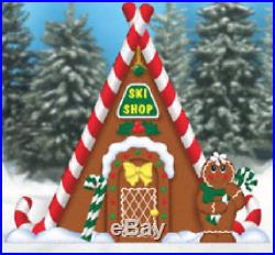 Christmas Gingerbread Ski Shop Wood Outdoor Yard Art, Christmas Decor, Christmas