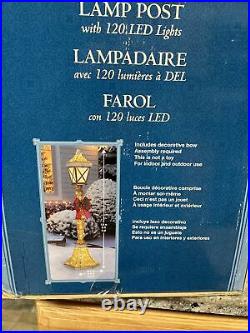 Christmas Gold Lamp Post LED Lighted Xmas Holiday Indoor Outdoor Yard Decor 6 ft