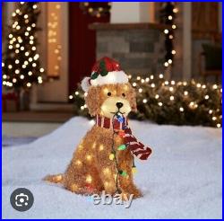 Christmas Goldendoodle Dog 27 LED Tinsel Christmas Decoration Doodle