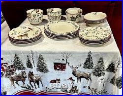 Christmas Good Keeping Heritage Winter Forest Dishes Five Piece Setting For Four