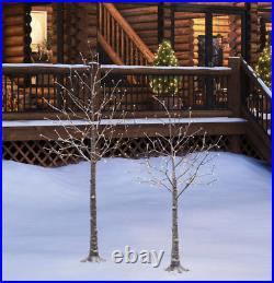Christmas Holiday Designer Flocked LED Birch Tree, Set of 2 FREE SHIPPING