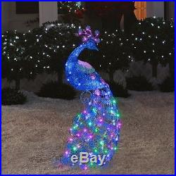 Christmas Holiday Lights 4' Peacock Home Indoor Outdoor Decoration LED Yard Prop