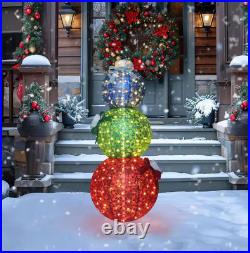 Christmas Holiday Yard Decoration 5 ft Pop Up Ornament Stack Outdoor Pre Lit LED
