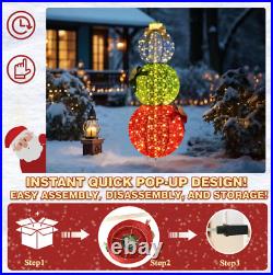 Christmas Holiday Yard Decoration 5 ft Pop Up Ornament Stack Outdoor Pre Lit LED