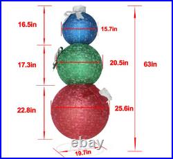 Christmas Holiday Yard Decoration 5 ft Pop Up Ornament Stack Outdoor Pre Lit LED