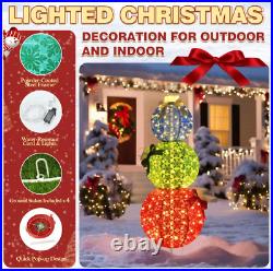 Christmas Holiday Yard Decoration 5 ft Pop Up Ornament Stack Outdoor Pre Lit LED