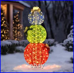 Christmas Holiday Yard Decoration 5 ft Pop Up Ornament Stack Outdoor Pre Lit LED
