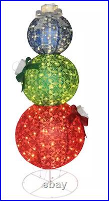 Christmas Holiday Yard Decoration 5 ft Pop Up Ornament Stack Outdoor Pre Lit LED