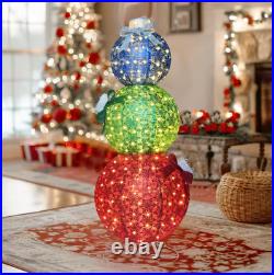 Christmas Holiday Yard Decoration 5 ft Pop Up Ornament Stack Outdoor Pre Lit LED