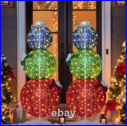 Christmas Holiday Yard Decoration 5 ft Pop Up Ornament Stack Outdoor Pre Lit LED