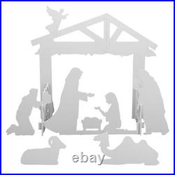 Christmas Holy Family Nativity Scene Lighted Outdoor Front Yard Decoration White